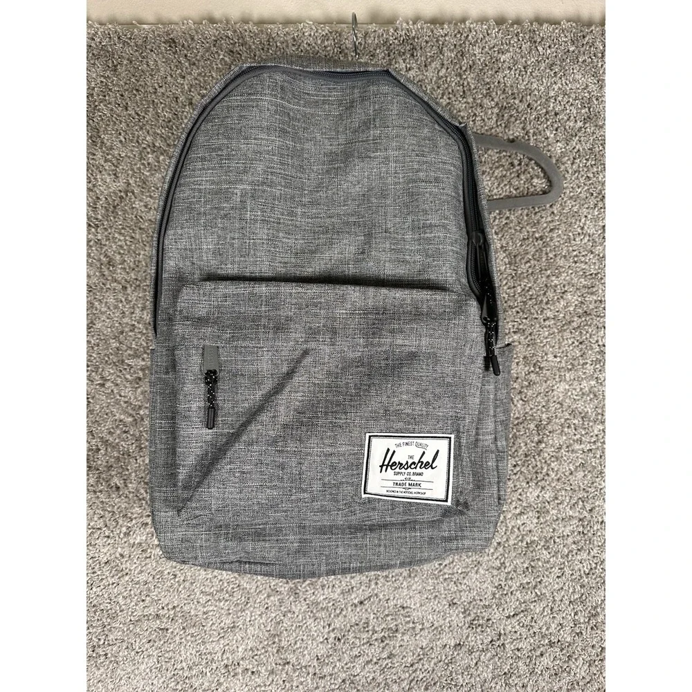 Herschel Classic Backpack Raven Crosshatch Red Stripe Lining NWOT